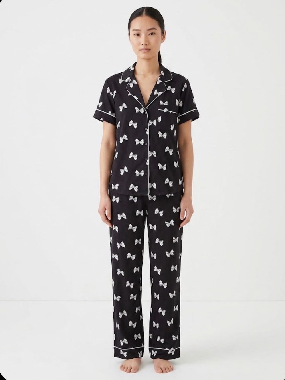 Kate Spade New York Black Bow Print Pajama Set